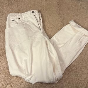 White High Rise Mom Jeans